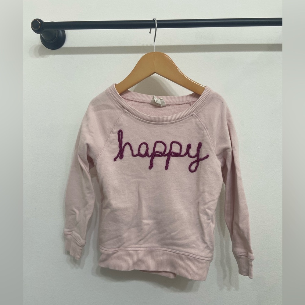 Crazy 8 Girls Light Pink HAPPY Sweatshirt